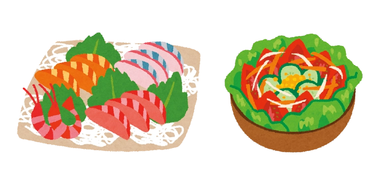カルパッチョやサラダのイラスト