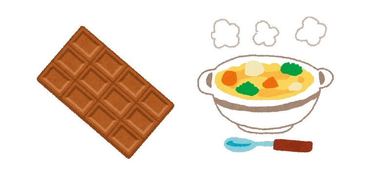 チョコレートや煮込みのイラスト