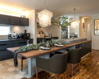 オリジナルシステムキッチンを設置したキッチンのイメージCG