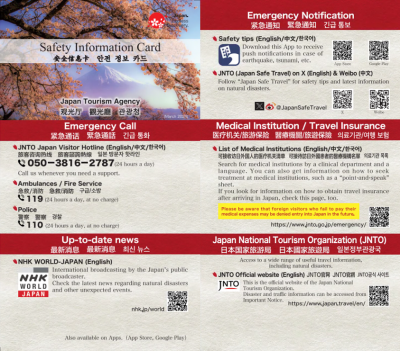 Safety Information Card