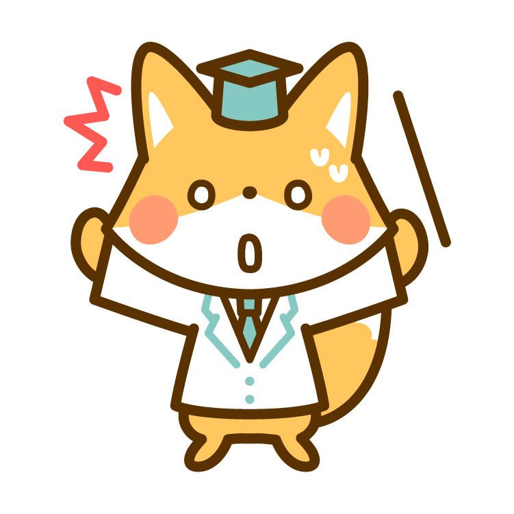 きつね先生　驚く