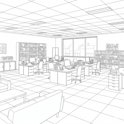 営業所内部全景　参考例1