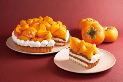 福岡県産 高級柿  秋王の紅茶クリームタルトの写真