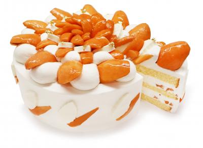 「高倉びわ」と杏仁ムースのショートケーキ