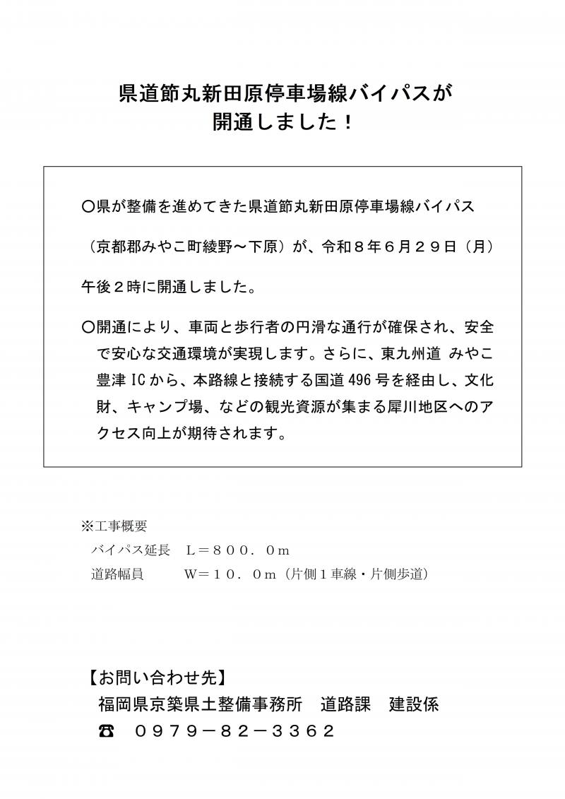 ①HP公表資料（案）1ページ目（節丸新田原停車場線）