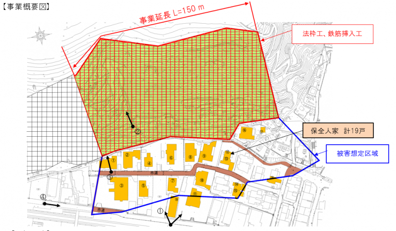 天道地区の事業計画図です
