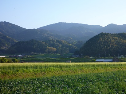 糸島市長野より見上げる羽金山