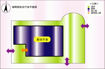 福岡西総合庁舎の敷地案内図