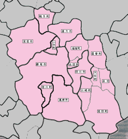 筑豊地区の地図